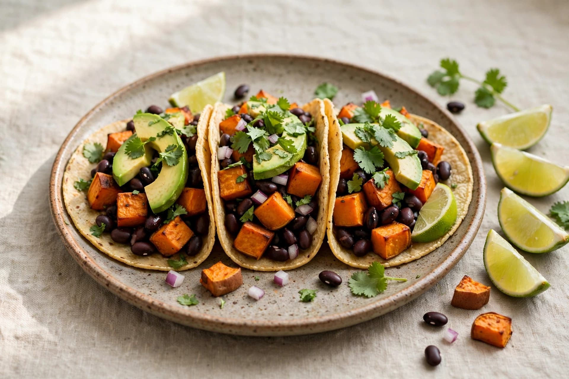 Sweet potato and black bean tacos