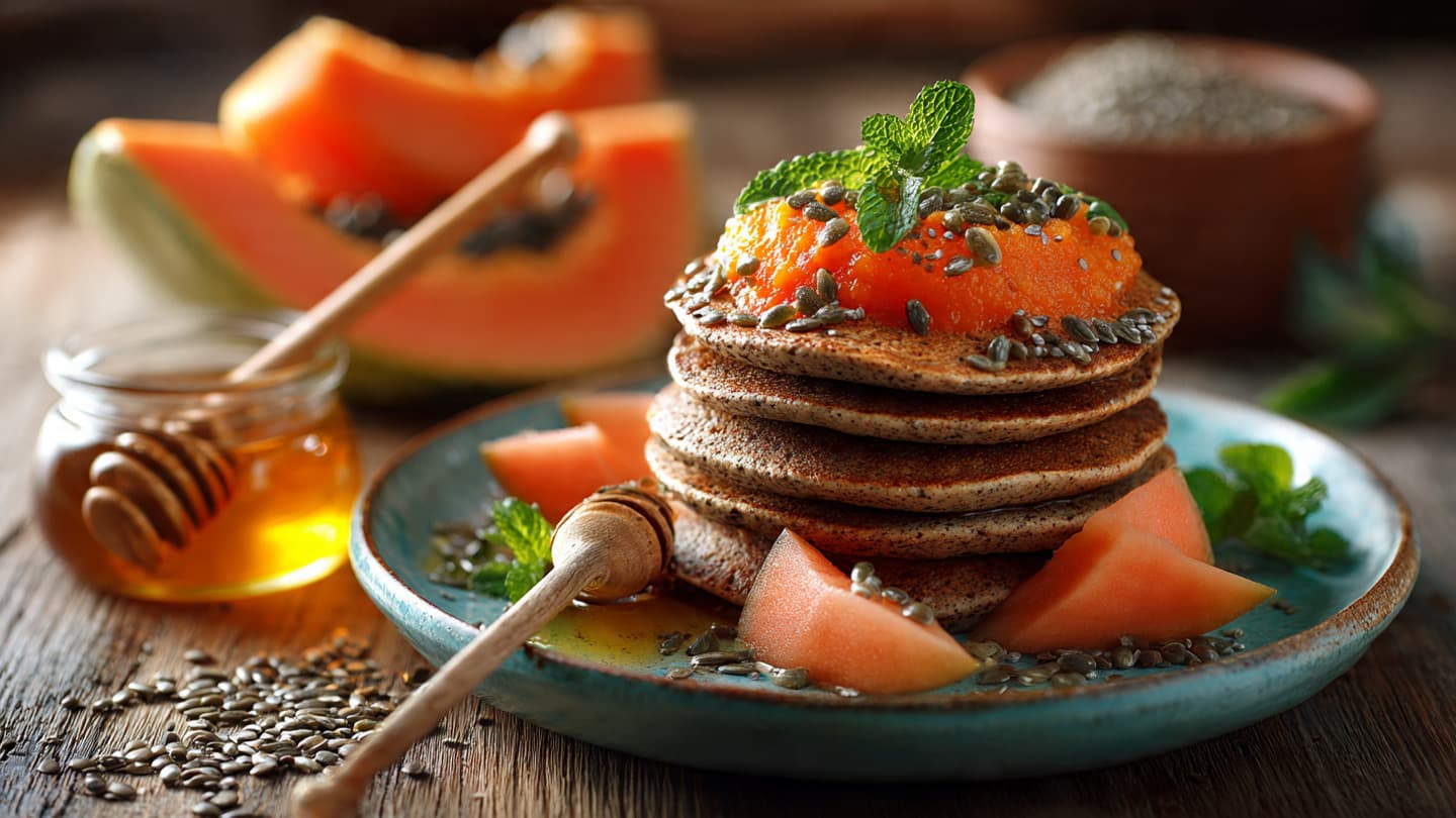Buckwheat Pancake with Papaya Puree
